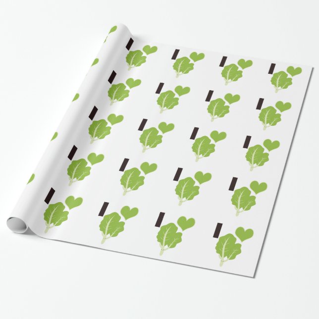 I heart Kale Wrapping Paper (Unrolled)