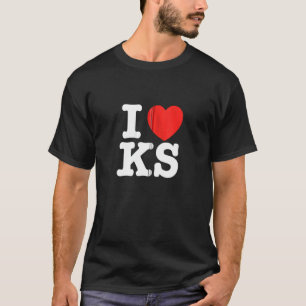 I Heart Kansas (KS) Love Zip Hoodie T-Shirt