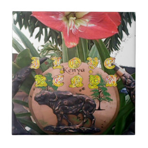 I (Heart) Kenya Buffalo Patch/Print Tile