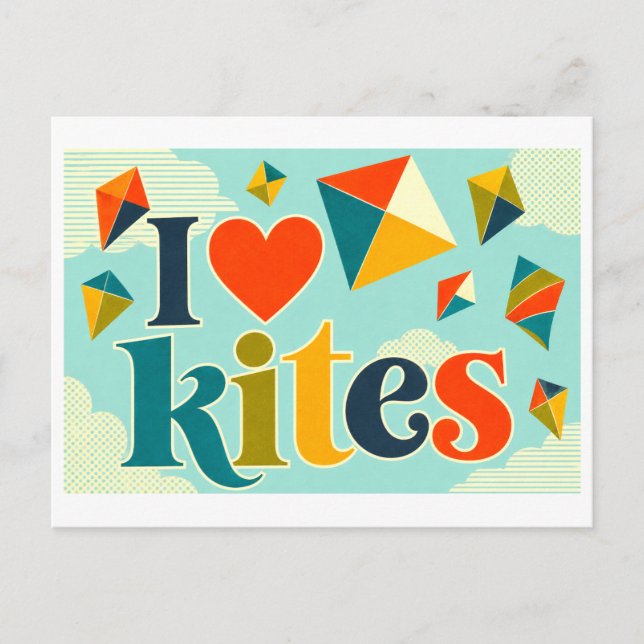 "I [Heart] Kites" Postcard (Front)