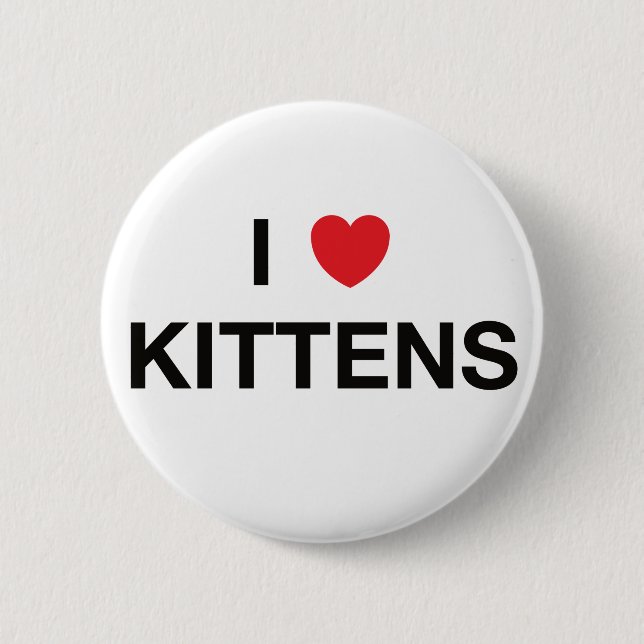 I HEART KITTENS badge (Front)