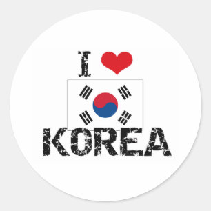 I HEART KOREA CLASSIC ROUND STICKER