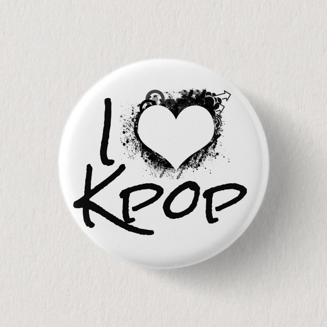 I Heart Kpop Button (Front)