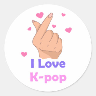 I Heart Kpop  Classic Round Sticker
