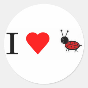I heart lady bugs classic round sticker