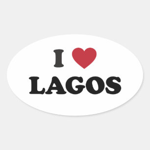 I Heart Lagos Nigeria Oval Sticker