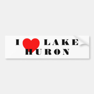 I heart lake  Huron Bumper Sticker