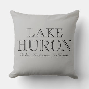 I heart LAKE HURON, Great Lake design Cushion