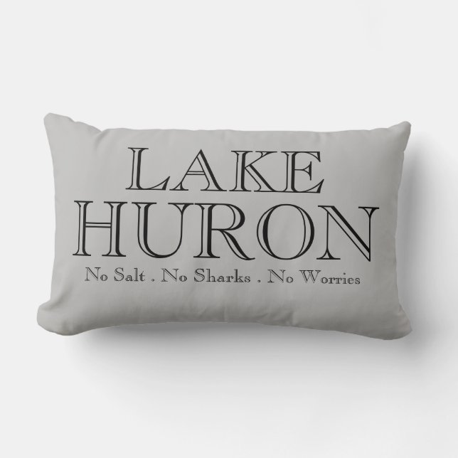 I heart LAKE HURON, Great Lake design Lumbar Cushion (Front)