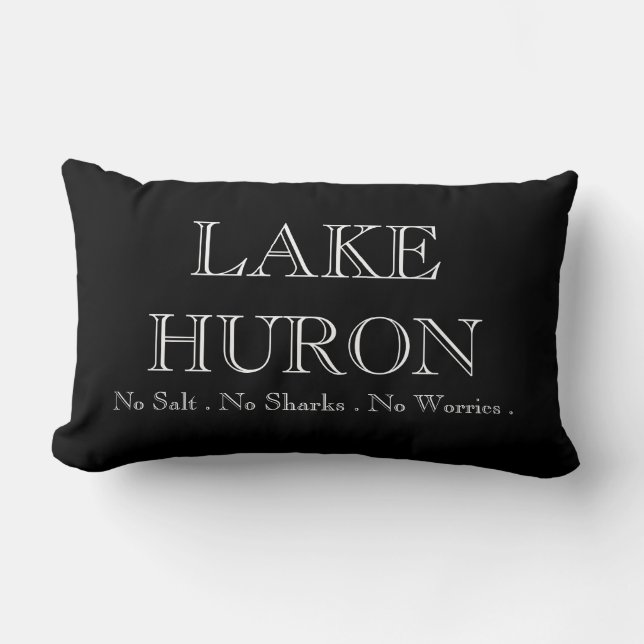 I heart LAKE HURON Lumbar Cushion (Front)