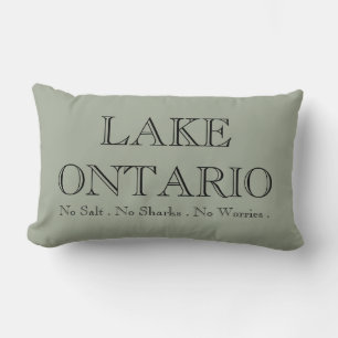 I heart LAKE ONTARIO no salt sharks worries Lumbar Cushion