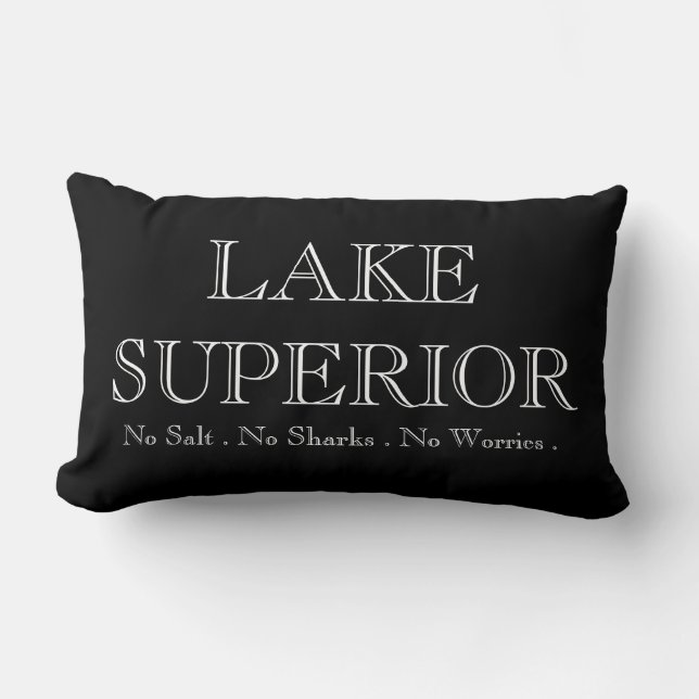 I heart LAKE SUPERIOR Lumbar Cushion (Front)