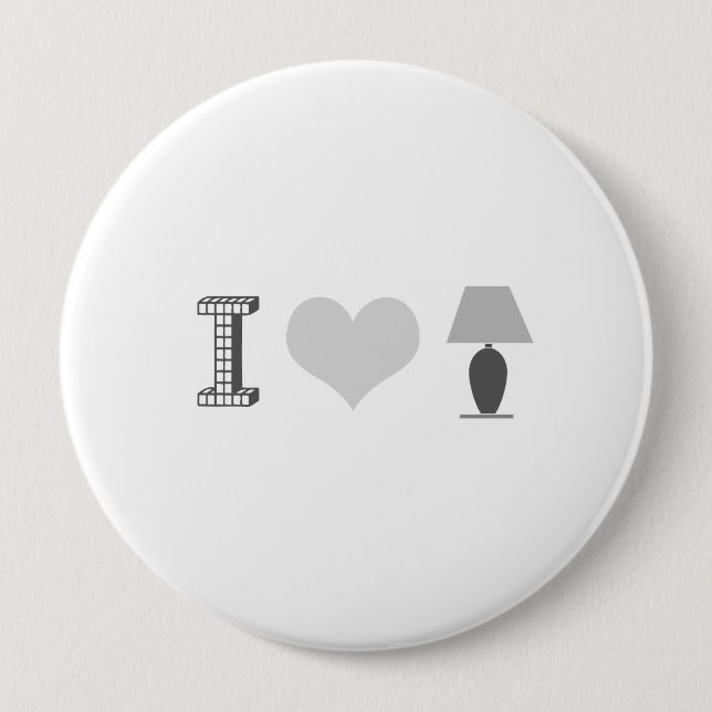I HEART LAMP 10 CM ROUND BADGE (Front)