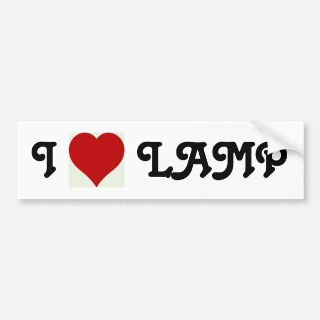 I heart Lamp Bumper Sticker (Front)