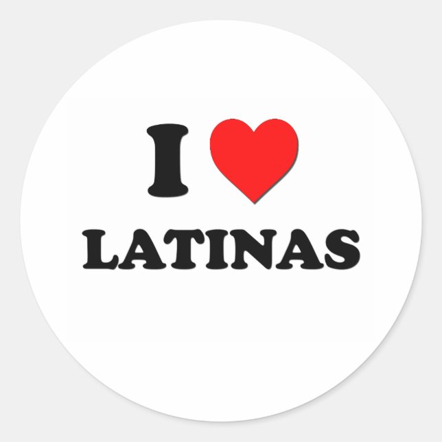 I Heart Latinas Classic Round Sticker (Front)