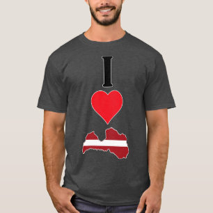 I Heart Latvia Vertical I Love Latvian National Fl T-Shirt