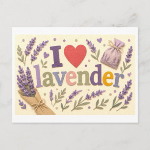 "I [Heart] Lavender" Postcard