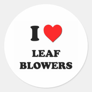 I Heart Leaf Blowers Classic Round Sticker