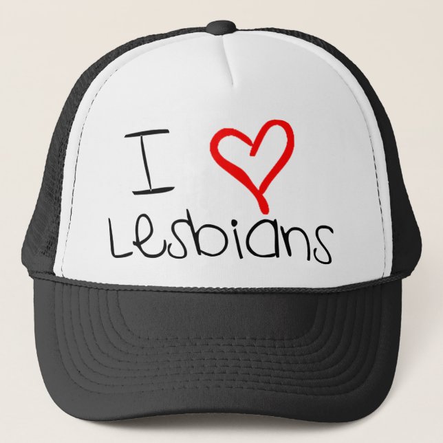 I Heart lesbians Trucker Hat (Front)