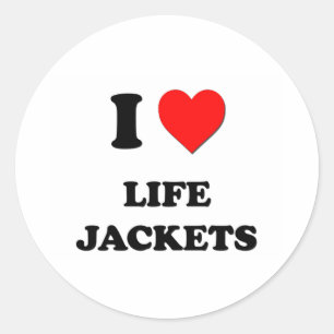I Heart Life Jackets Classic Round Sticker