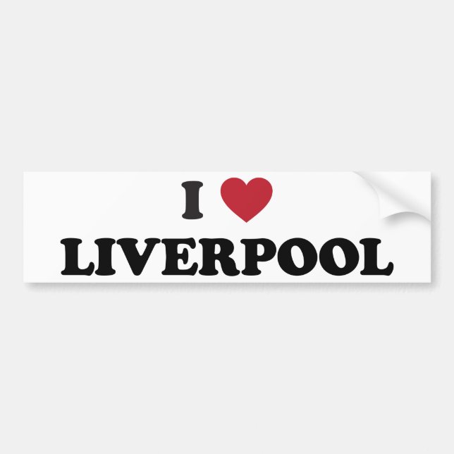 I Heart Liverpool England Bumper Sticker (Front)