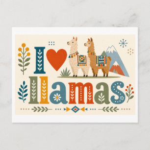 "I [Heart] Llamas" Postcard