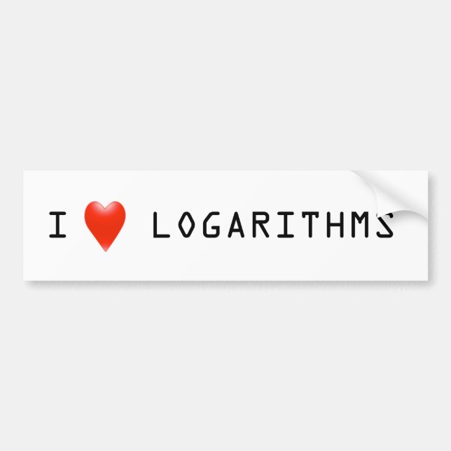I Heart Logarithms Bumper Sticker (Front)