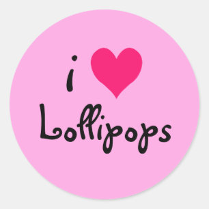 I Heart Lollipops Classic Round Sticker
