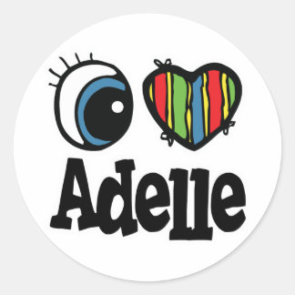 I Heart (Love) Adelle Classic Round Sticker
