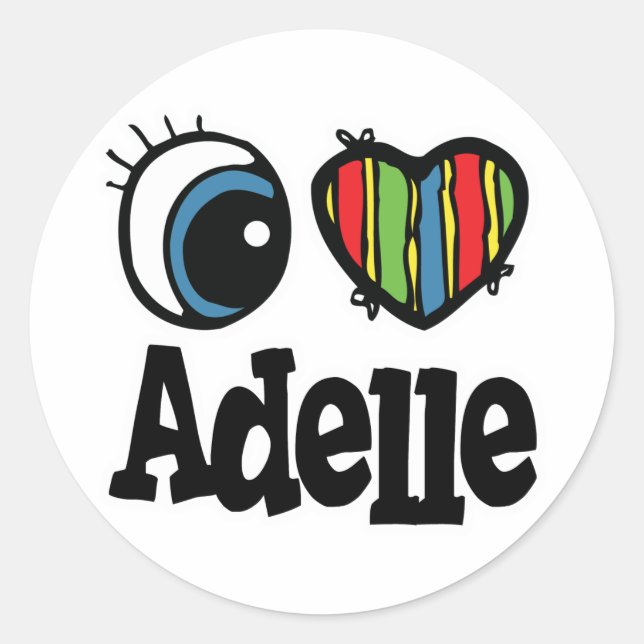I Heart (Love) Adelle Classic Round Sticker (Front)
