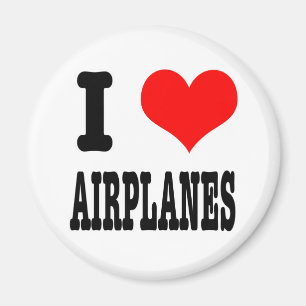 I HEART (LOVE) AIRPLANES MAGNET