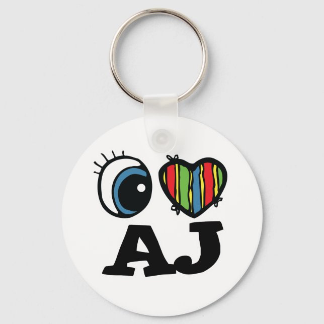 I Heart (Love) AJ Key Ring (Front)