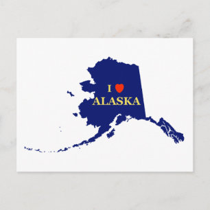 I Heart (Love) Alaska Postcard