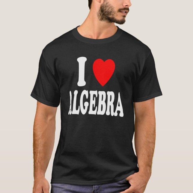 I Heart  Love  Algebra Teacher Professor Math Majo T-Shirt (Front)