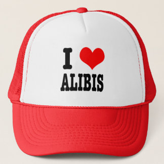I HEART (LOVE) ALIBIS TRUCKER HAT