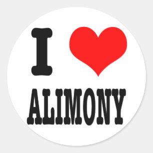 I HEART (LOVE) ALIMONY CLASSIC ROUND STICKER