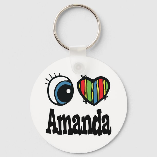 I Heart (Love) Amanda Key Ring (Front)