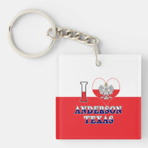 I Heart Love Anderson Texas Key Ring