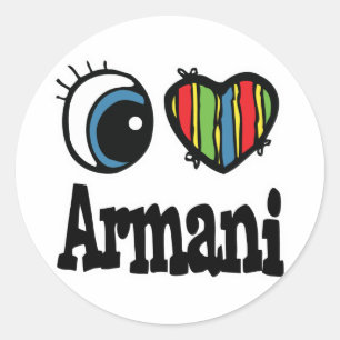 I Heart (Love) Armani Classic Round Sticker