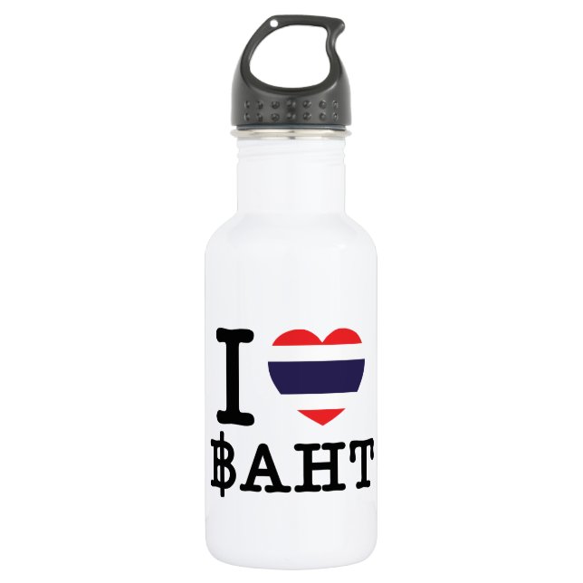I Heart (Love) Baht 532 Ml Water Bottle (Front)