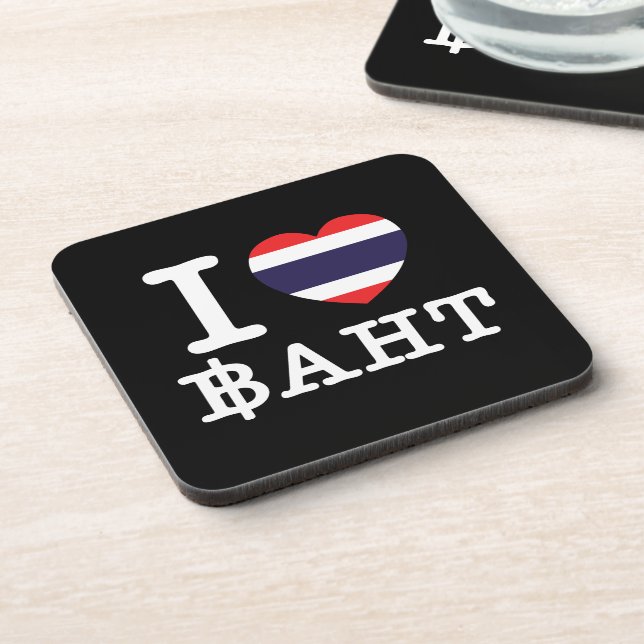 I Heart (Love) Baht Coaster (Left Side)