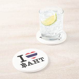 I Heart (Love) Baht Coaster