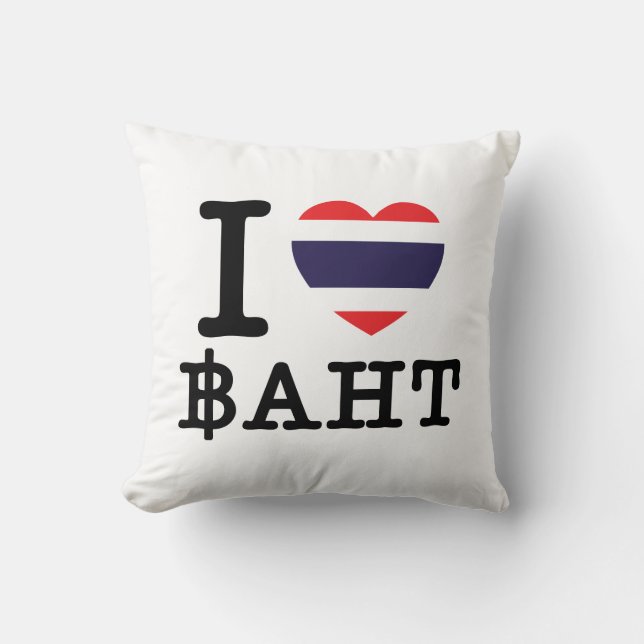I Heart (Love) Baht Cushion (Front)