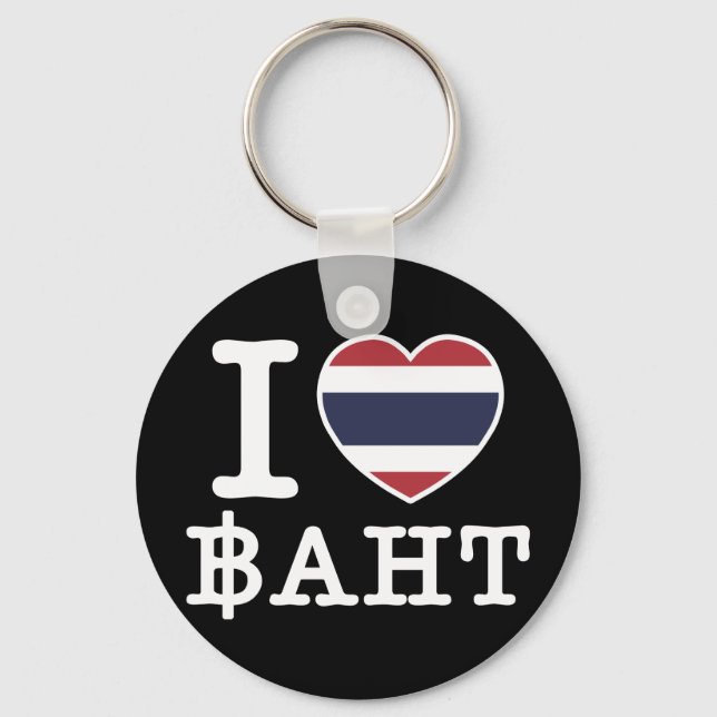 I Heart (Love) Baht Key Ring (Front)
