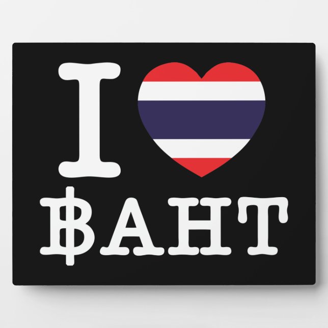 I Heart (Love) Baht Plaque (Front)