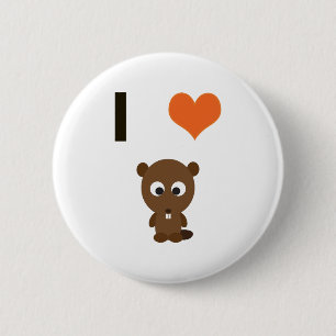I heart (love)  Beavers 6 Cm Round Badge