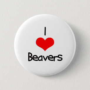 I Heart (Love) Beavers 6 Cm Round Badge
