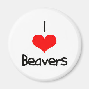 I Heart (Love) Beavers Magnet