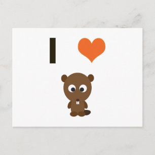 I heart (love) Beavers Postcard