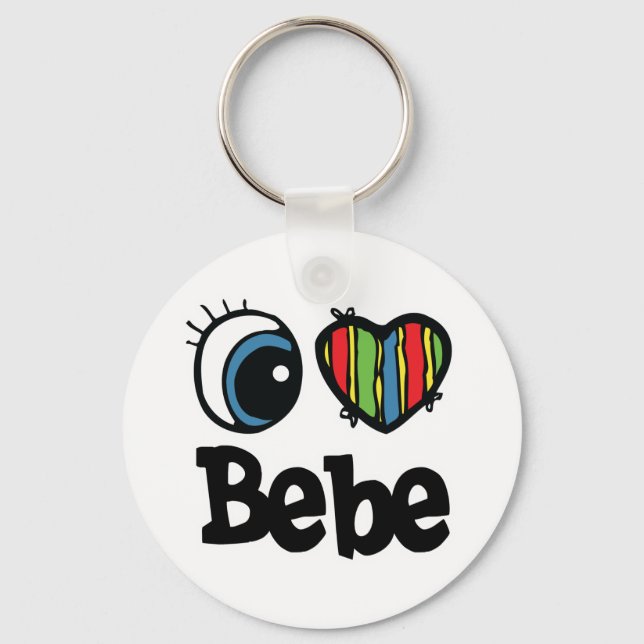 I Heart (Love) Bebe Key Ring (Front)
